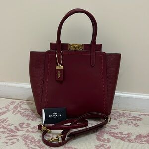 TROUPE TOTE (COACH 79468) BRASS/DEEP RED